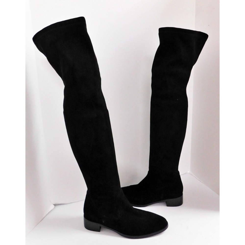Parallele Black Nubuck Suede Leather Over The Knee‎ High Boots 9.5